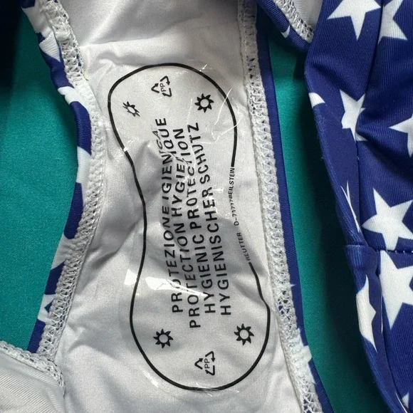 Zando High Waisted Bikini Set Size XL USA Flag Patriotic Two Piece NWOT - Picture 9 of 9
